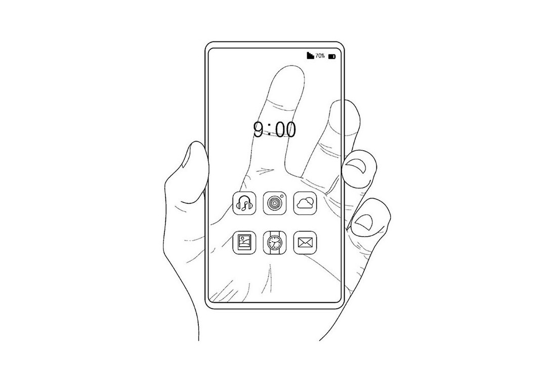 Illustration d'un téléphone transparent (image tirée d'un brevet de technology)